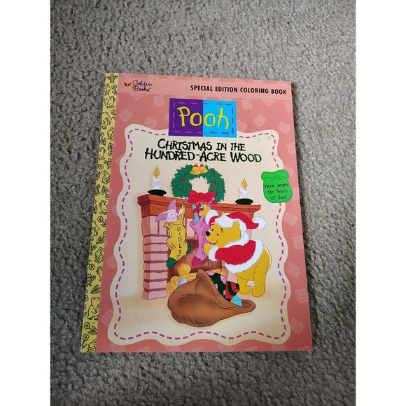 Winnie-the-Pooh Other - Vintage Pooh Golden Books Coloring Book Christmas Edition Like New